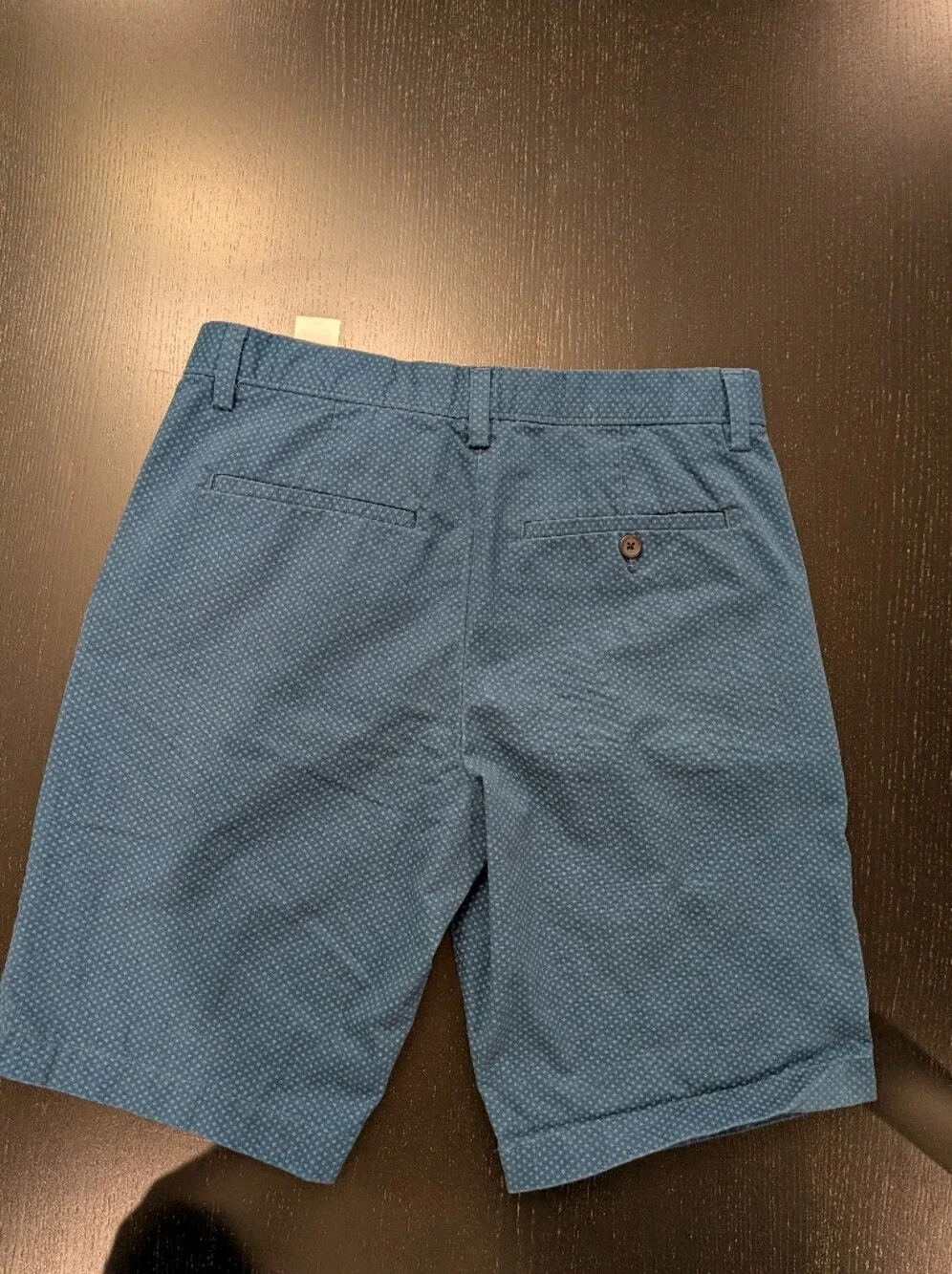 Banana Republic Men's Teal Micro-Print Flat Front Shorts